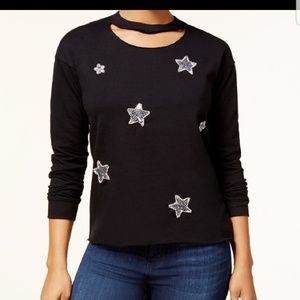 Choker, sequence stars pullover sweater